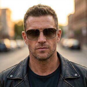 NEW MENS BOSS MAN Aviator Metal Classic Edgy Designer Style Sunglasses Tortoise